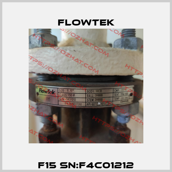 F15 SN:F4C01212 Flowtek