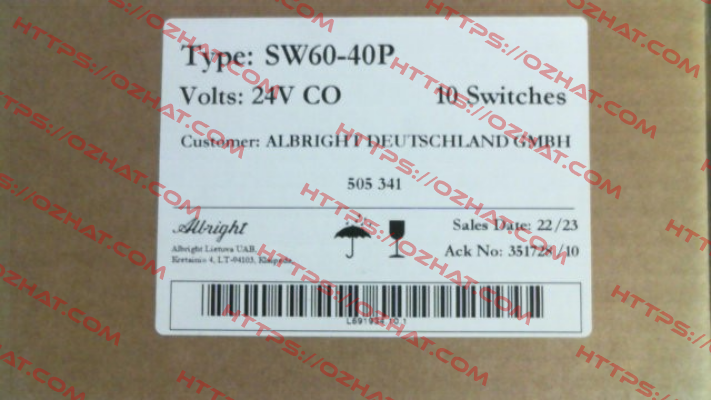 505341 SW 60-40 P 24V CO Albright