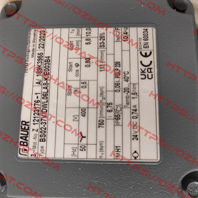189K3955 - BS02-37V/DWL06LA8-K/E003B4 Bauer