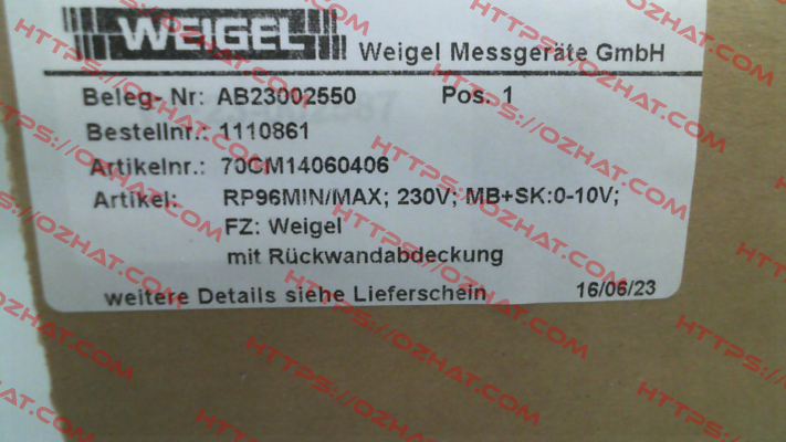 RP96MIN/MAX Weigel