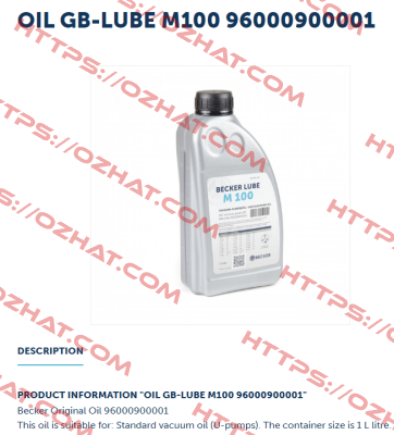 BECKER LUBE M 100 Becker
