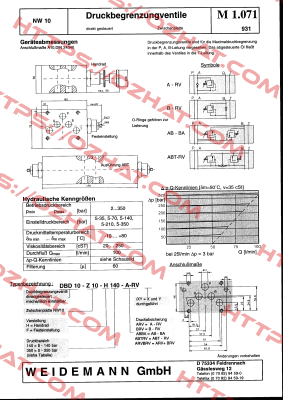 DBD10-Z10-F140-ARV/BRV Weidemann