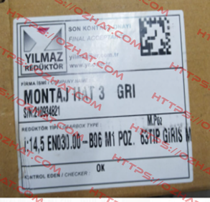 210934821 Yılmaz Redüktör