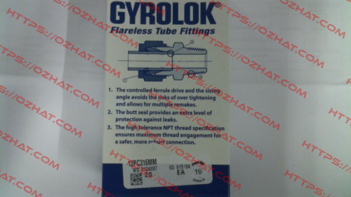 12PC-316/MM GYROLOK